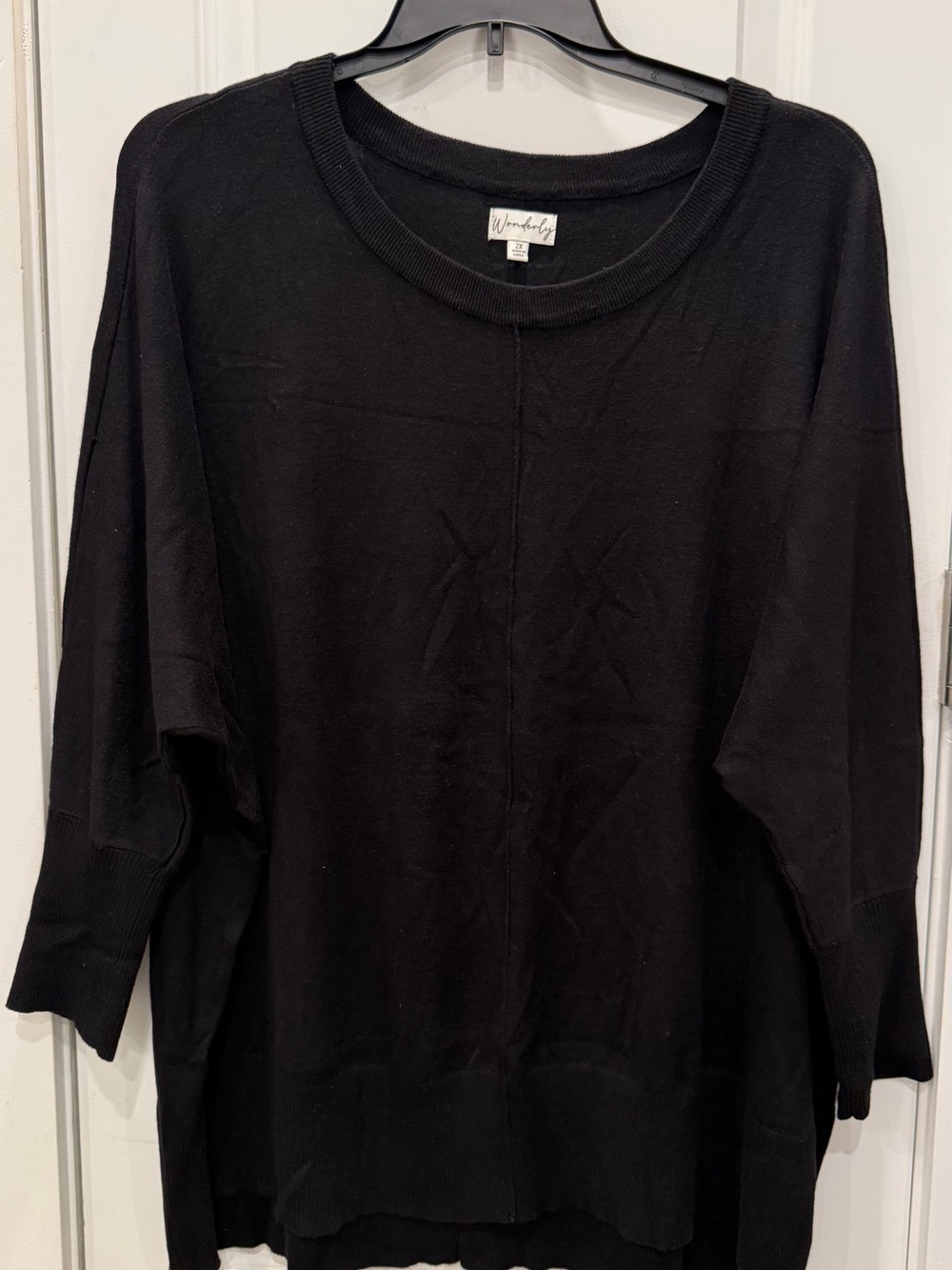 Wonderly Black Relaxed Crewneck Sweater